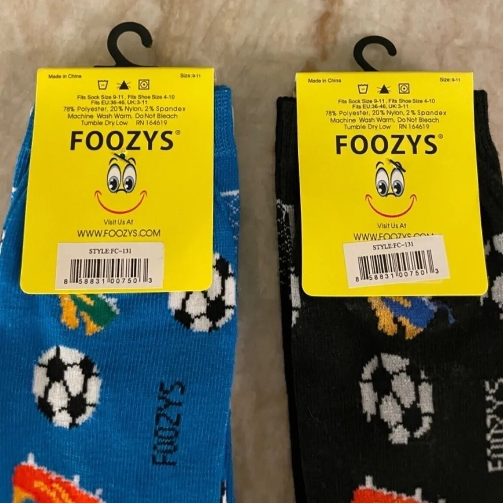 Foozys Women's Crew Socks: 2 Pair Set; Soccer; Women's‎ Size 9-11